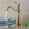 Fontana Milan Single Hole Tall Shiny Gold Bathroom Sink Faucet