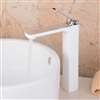 Denver 12" Contemporary White Chrome Bathroom Sink Faucet