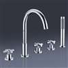 Fontana Lima Solid Brass Chrome Finish 5 Pieces Bathtub Faucet Set