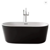 Fontana Black Finish Freestanding Hot Tub Acrylic Bathtub