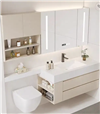Fontana LED Vanity Mirror Cabinet in Cream Finish Countertop Bathroom Sink