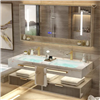 Fontana Modern Luxury Marble Basin Bathroom Cabinet With Smart LED Mirror Vanity