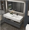 Fontana Hotel Bathroom Vanity Waterproof Oak Wood in Dark Grey LED Mirror Cabinet