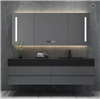 Fontana Wall Mounted Modern Style Vanity Set and LED Smart Mirror with Double Sink