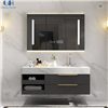 Fontana Combination Modern Marble Countertop Single Sink Vanity Set And Smart LED Mirror