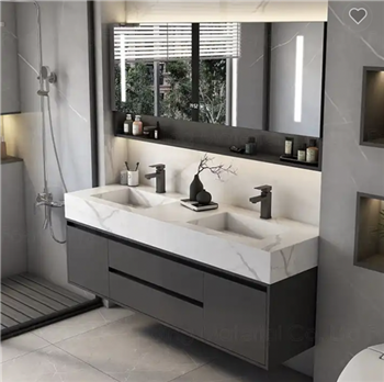 Fontana Luxury Bathroom Vanity Sintered Stone Mirror Cabinet