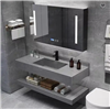 Fontana Marble Dark Grey Sintered Stone Bathroom Sink Vanity Storage Mirror with LED Light