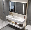 Fontana Vanity Mirror Bathroom Sink Cabinet in Luxury Sintered Stone With LED Light