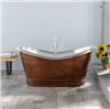 Fontana 72" Polished Finish Double-Slipper Roll-Top Tub With Pedestal