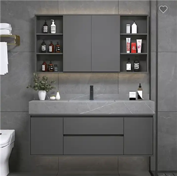 Fontana Modern Luxury Wood Vanity with Single Sink Bathroom Cabinet