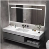 Fontana Luxury Bathroom LED Mirror Cabinet with Single Marble Basin