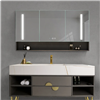 Fontana Modern Bathroom Solid Wood Vanity Set For Hotel Bathroom With Mirror Cabinet And Customized Finish