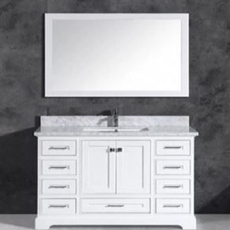 Fontana White Wooden Surface Mount with 9 Drawers Vanity Sink Set