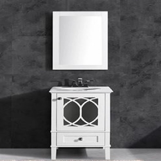 Fontana Classic Floor Wooden Hotel Bathroom Vanity Pure White