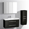 Fontana Black Wall Mount Hotel Vanity With Cabinet