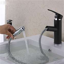Pull Out Oil Rubbed Bronze Bathroom Sink Faucet