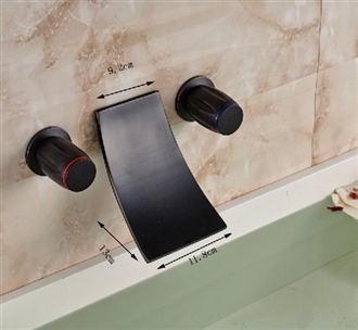 Retro Dark Oil Rubbed Bronze Round Dual Handle Bathroom Basin Faucet Mixer Tap