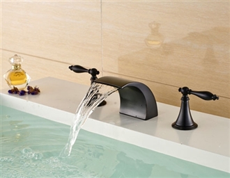 Long Dual Handle Bathroom Basin Sink Faucet Oil Rubbed Bronze Countertop Mixer Tap
