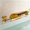 Dual Handle Bathtub Gold Chrome Finish Bathroom Faucet Mixer Tap