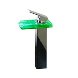 Fontana Glass LED Vertical Bathroom Basin Sink Faucet