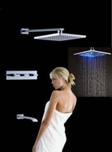 Fontana Sita Platinum LED Shower Head Set with Diverter, Mixer and LED Spout