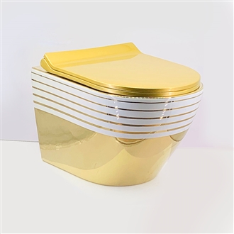Golden Patterned Texture Luxury Ceramic Toilet