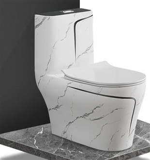 Luxury S Trap Marble Sanitary Toilets With Black Touch