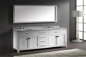 Fontana White Cabinet Finish Double Bathroom Sink