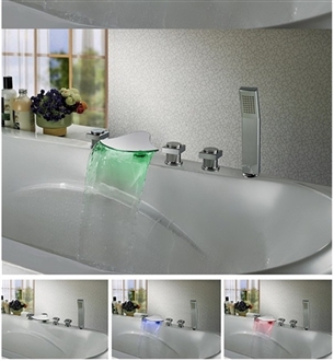 Hotel Bathtub  Faucet - LED Waterfall Bath-Tub Faucets by FonatnaShowers