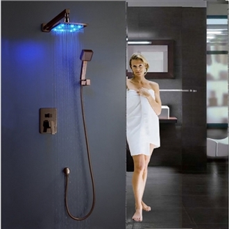 Oil Rubbed Bronze Shower System With Shower Head and Hand Shower