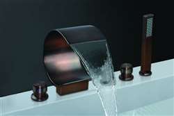 Fontana Countertop Oil Rubbed Bronze Bathroom Waterfall Faucet With Triple Handles