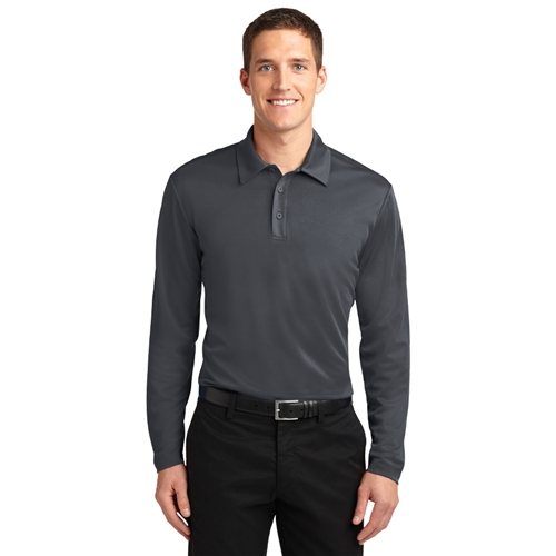 Men's Silk Touch Performance Long Sleeve Polo by Port Authority