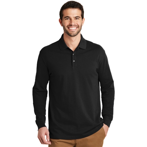 Men's EZCotton Long Sleeve Polo by Port Authority