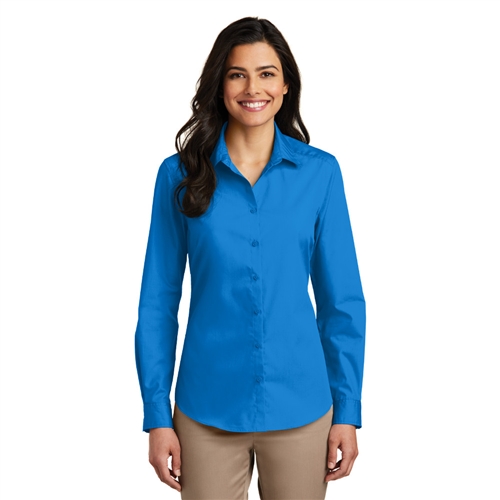 Ladies Long Sleeve Carefree Poplin Shirt by Port Authority