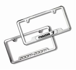 2010 Mazda3 4 door License Plate Frame - Polished with Mazda3 logo | 000083L12