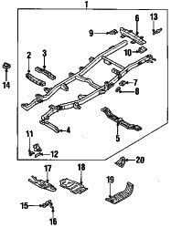 Mazda B2200 Right Hanger | Mazda OEM Part Number UC86-38-180