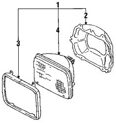 Mazda B2200 Left Sealed beam | Mazda OEM Part Number 0000-11-6052