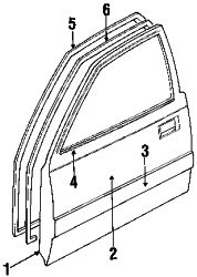 Mazda B2200 Left Door w'strip | Mazda OEM Part Number UB39-59-760B