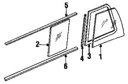 Mazda B2200 Right Glass | Mazda OEM Part Number UB41-62-971