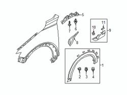 Mazda CX-3 Right Wheel opng mldg retainer clip | Mazda OEM Part Number D11B-51-W24A