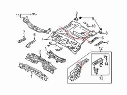 Mazda CX-3  Floor pan lower bracket | Mazda OEM Part Number D10E-53-760