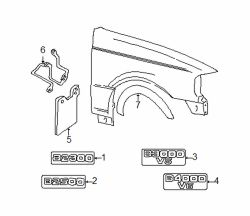 Mazda B4000 Right Wheel opng mldg | Mazda OEM Part Number 1F60-50-360-AA