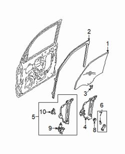 Mazda Tribute Left Door glass | Mazda OEM Part Number EC01-59-511C