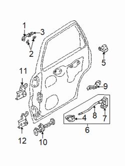 Mazda Tribute  Handle, outside cap | Mazda OEM Part Number EC02-72-415E-AA