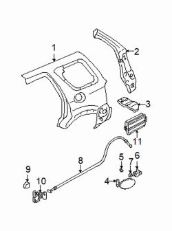 Mazda Tribute Right Rear pillar | Mazda OEM Part Number EF91-70-44XB