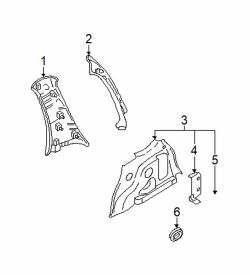 Mazda Tribute Right Qtr trim panel | Mazda OEM Part Number EF91-68-851C-35