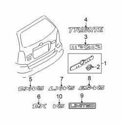 Mazda Tribute  Emblem | Mazda OEM Part Number EC01-51-732A