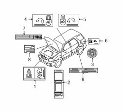 Mazda Tribute  Caution label | Mazda OEM Part Number YF09-69-082A