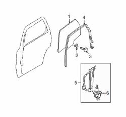 Mazda Tribute Left Door glass retainer | Mazda OEM Part Number ZZCA-58-502