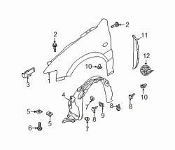 Mazda Tribute Left Fender mount bolt | Mazda OEM Part Number 9XG0-24-349L